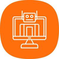 Bot Line Curve Icon Design vector