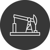 Drilling Rig Line Inverted Icon Design vector