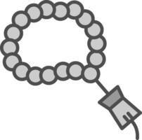 Tasbih Line Filled Greyscale Icon Design vector