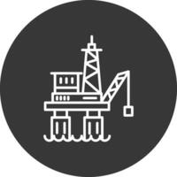 Offshore Platform Line Inverted Icon Design vector