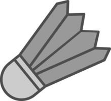 Shuttlecock Line Filled Greyscale Icon Design vector