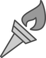 Olympic Flame Line Filled Greyscale Icon Design vector