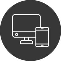 Adaptive web development Line Inverted Icon Design vector