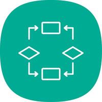 Algorithm Line Curve Icon Design vector