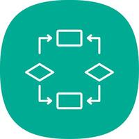 Algorithm Line Curve Icon Design vector