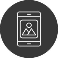Mobile Application Line Inverted Icon Design vector