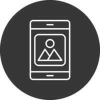 Mobile Application Line Inverted Icon Design vector