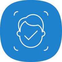Facial Recognition Line Curve Icon Design vector