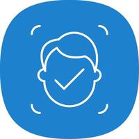 Facial Recognition Line Curve Icon Design vector