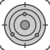 Focus Line Filled Greyscale Icon Design vector