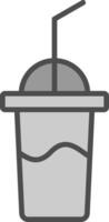 Milkshake Line Filled Greyscale Icon Design vector