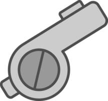 Whistle Line Filled Greyscale Icon Design vector