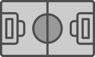 Football Field Line Filled Greyscale Icon Design vector
