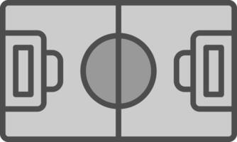 Football Field Line Filled Greyscale Icon Design vector