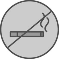 No de fumar línea lleno escala de grises icono diseño vector