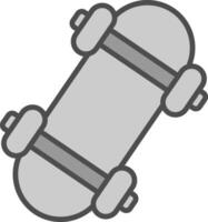 Skateboard Line Filled Greyscale Icon Design vector