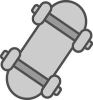 patineta línea lleno escala de grises icono diseño vector