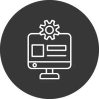 Web Administrator Line Inverted Icon Design vector