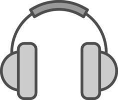 Headphone Line Filled Greyscale Icon Design vector