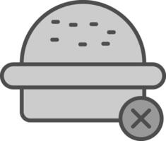 No Burger Line Filled Greyscale Icon Design vector