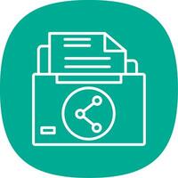 Sharing File Line Curve Icon Design vector