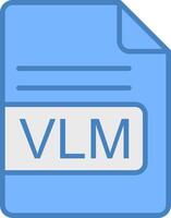 vlm archivo formato línea lleno azul icono vector