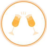 Cheers Flat Circle Icon vector