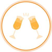 Cheers Flat Circle Icon vector