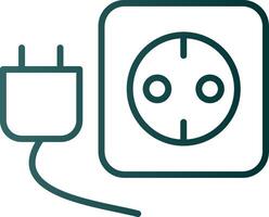 Plug And Socket Line Gradient Icon vector