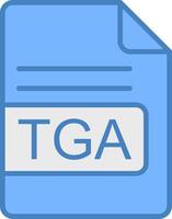 TGA File Format Line Filled Blue Icon vector