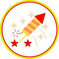 Firework Flat Circle Icon vector