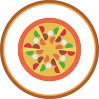 Pizza Flat Circle Icon vector