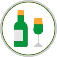 Champagne Flat Circle Icon vector