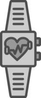 Fitness Watch Line Filled Greyscale Icon Design vector