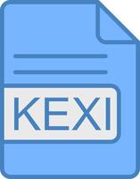 kexi archivo formato línea lleno azul icono vector