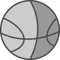 baloncesto línea lleno escala de grises icono diseño vector