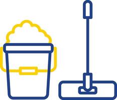 Mop Line Two Colour Icon Design vector