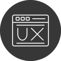 usuario experiencia línea invertido icono diseño vector