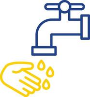 Washing Hands Line Two Colour Icon Design vector