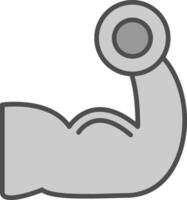 Body Builder Line Filled Greyscale Icon Design vector