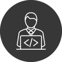 Developer Line Inverted Icon Design vector