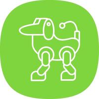 Robot Line Curve Icon Design vector
