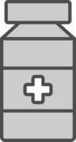 Pill Jar Line Filled Greyscale Icon Design vector