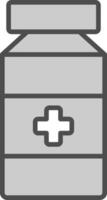 Pill Jar Line Filled Greyscale Icon Design vector