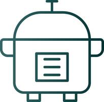 Slow Cooker Line Gradient Icon vector