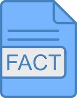 FACT File Format Line Filled Blue Icon vector