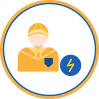 Electrician Flat Circle Icon vector