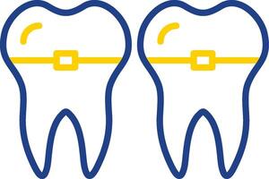 Braces Line Two Colour Icon Design vector