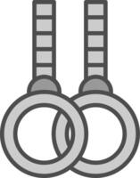 Gymnastic Rings Line Filled Greyscale Icon Design vector