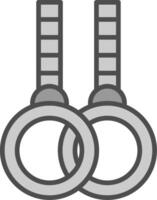 Gymnastic Rings Line Filled Greyscale Icon Design vector